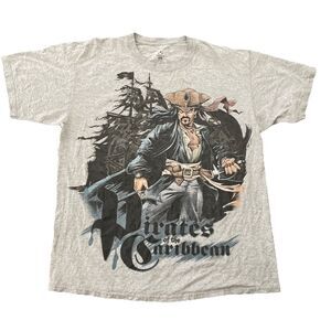 Vintage Y2K Pirates of the Caribbean Disney Jack Sparrow T-shirt Size XL Rare